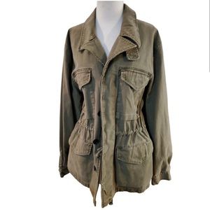 Mossimo Military Style Field Utility Drawstring Medium Weight Lined Jacket Sz M